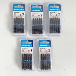 Lot of 5 packs - Silverline #3 Robertson 2" (50mm) 5 pack Impact Driver set